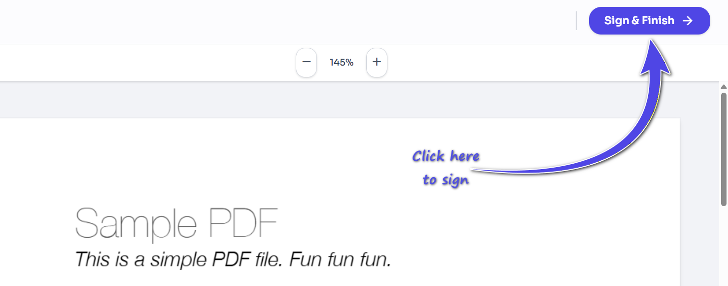 Self Sign Finish Area